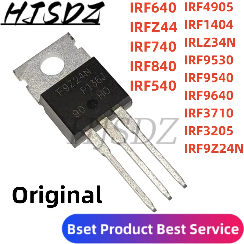 5PCS IRF4905 IRLZ44N IRLZ34N IRF3205 IRF9Z24N IRF740 IRF9540N IRF840 IRFZ44N IRF9530N IRF640N IRF1404 IRF540N TO220 Oryginalny
