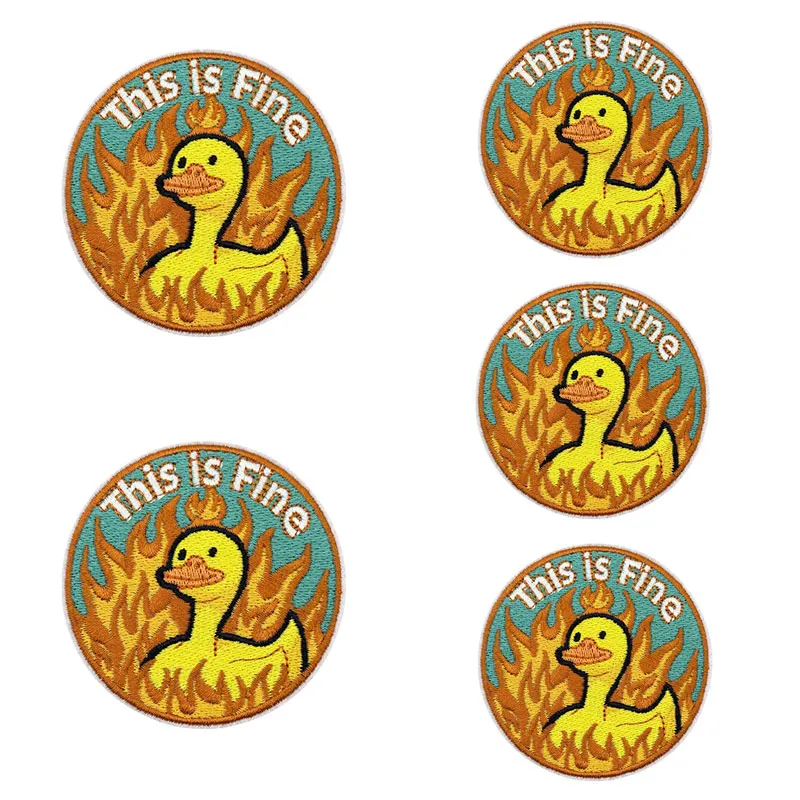 5 pcs/lot Funny Animal Iron on Patches For Clothing DIY Black Humor Patch Embroidery Patches on Clothes Badges on Backpack Decor