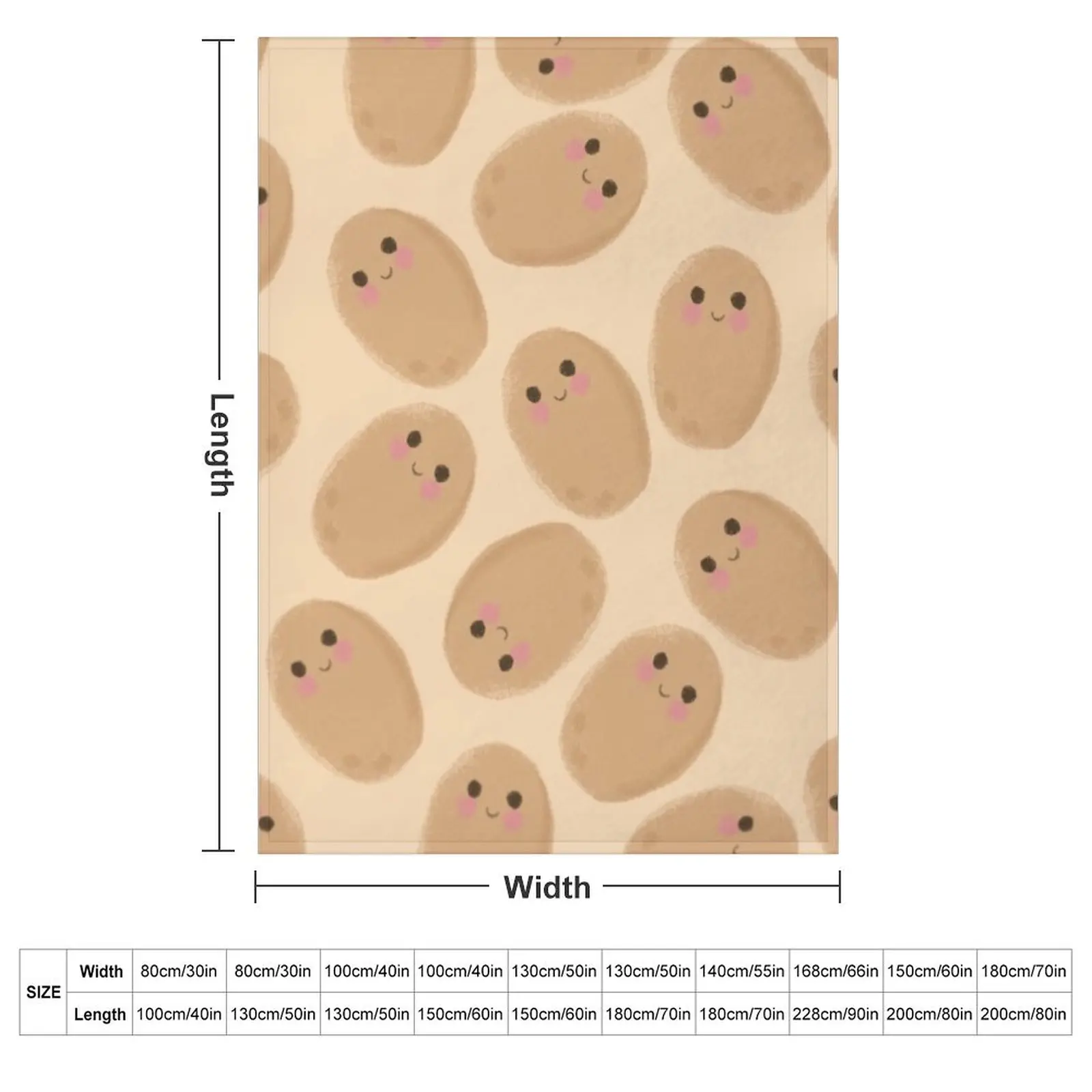 Potatoes v2 Throw Blanket couch cozy soft plush fuzzy picnic outdoor blanket