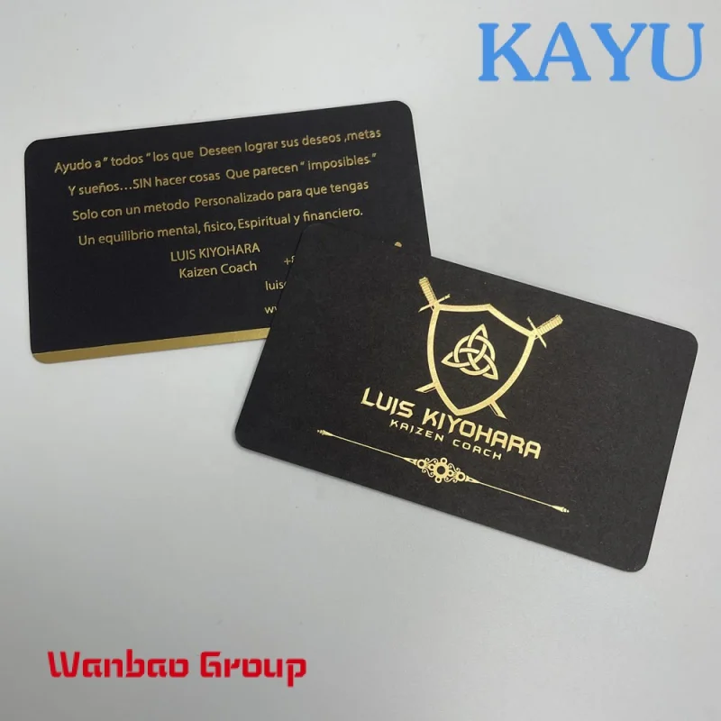 Custom  Custom Luxury Brand Name Gold Foil Printing Logo With gold edges White Paper Visiting Business Card