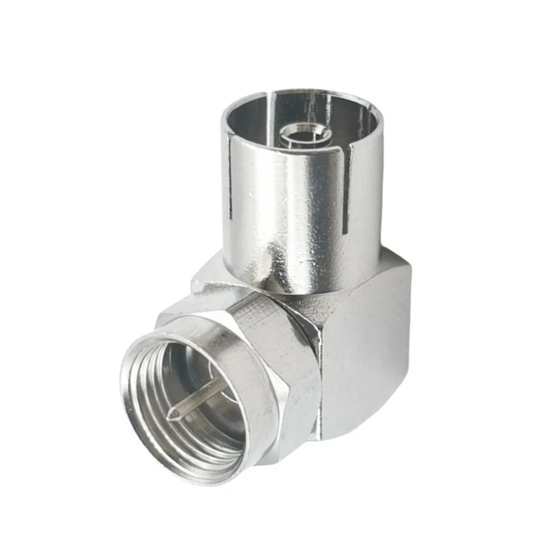F to TV Female Male Adapter Splitter F-Type RG6 Right Angle Straight Nickel Plated Coax Connector for Satellite TV Signal