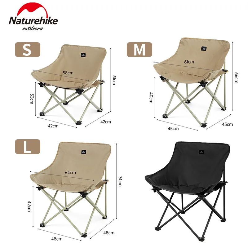 Naturehike T01Camping Chair Portable Lightweight Outdoor Moon Chair for Fishing Beach Picnic Hiking Bearing 120KG Foldable Chair