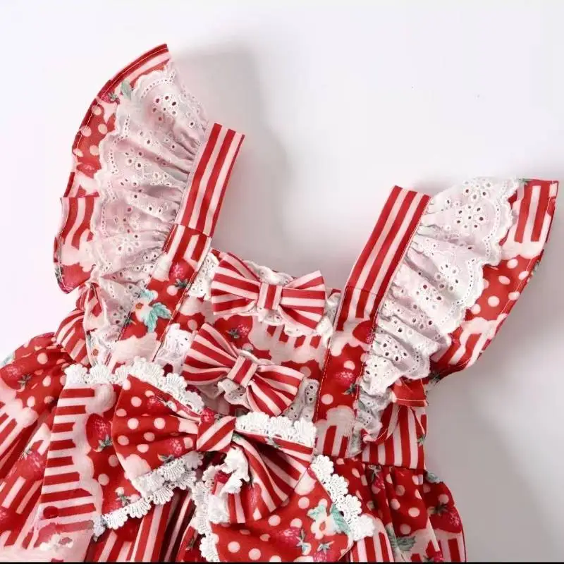 Handgefertigte Neuheiten: Lolita Prinzessinnenkleid für Blumenmädchen, Geburtstag, Hochzeit – Süßes Lolita-Kleid für Festivals und Boutique-Kleidung – Detail 4