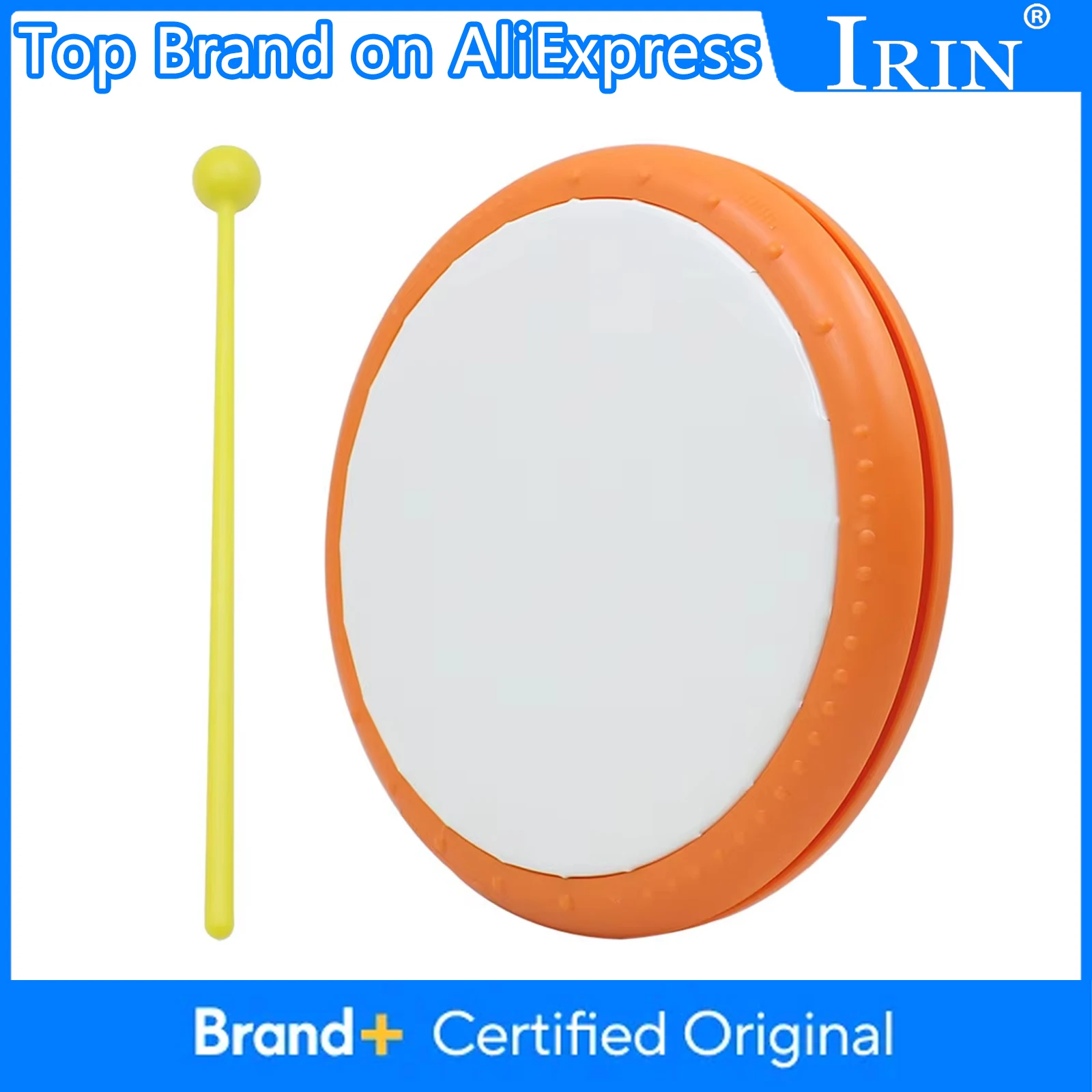 

Оранжевый тамбурин Орфа с палочками для раннего развития, обучающие пособия, инструмент для отработки ритма, портативные перкуссионные аксессуары