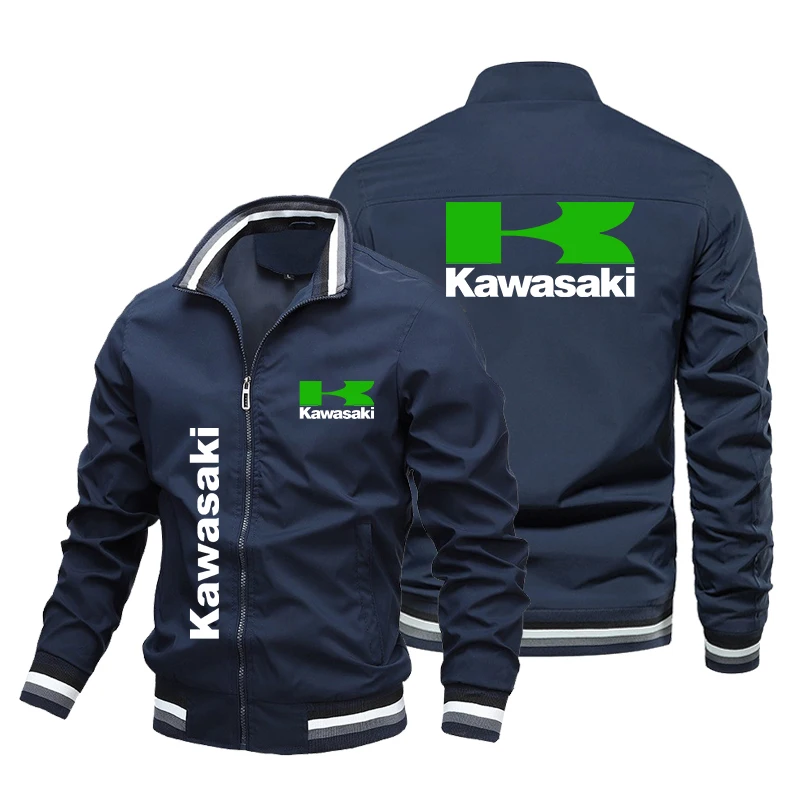 

Chaqueta de motocicleta с принтом logotipo de Kawasaki для hombre, gabardina de ocio a la moda, chaqueta de careras