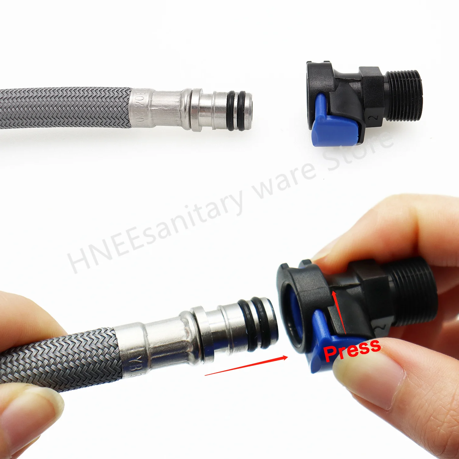 150cm/180cm/300cm F1/2 M15*1 Replacement Kitchen Faucet Hose Quick Connect Pull Out Hose Nylon Hose Tube Gray Black