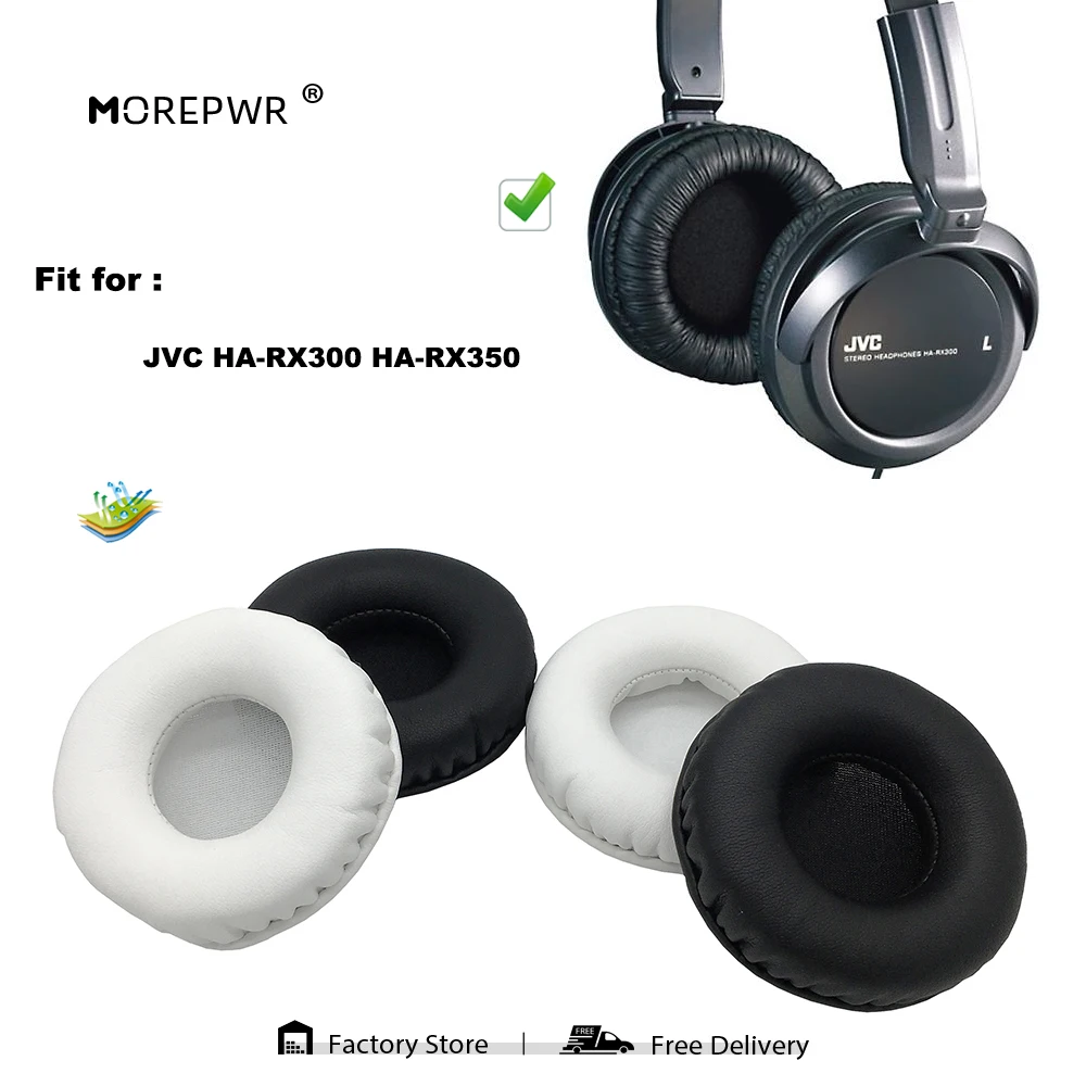 Almohadillas de repuesto para auriculares JVC HA-RX300 HA-RX350, piezas de auriculares, cojín de cuero, orejera de terciopelo, funda para auriculares