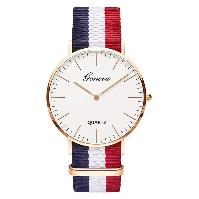Unisex Classic Canvas Strap Watch, Moda Relógio De Pulso, Graduado Simples Quartz Watch