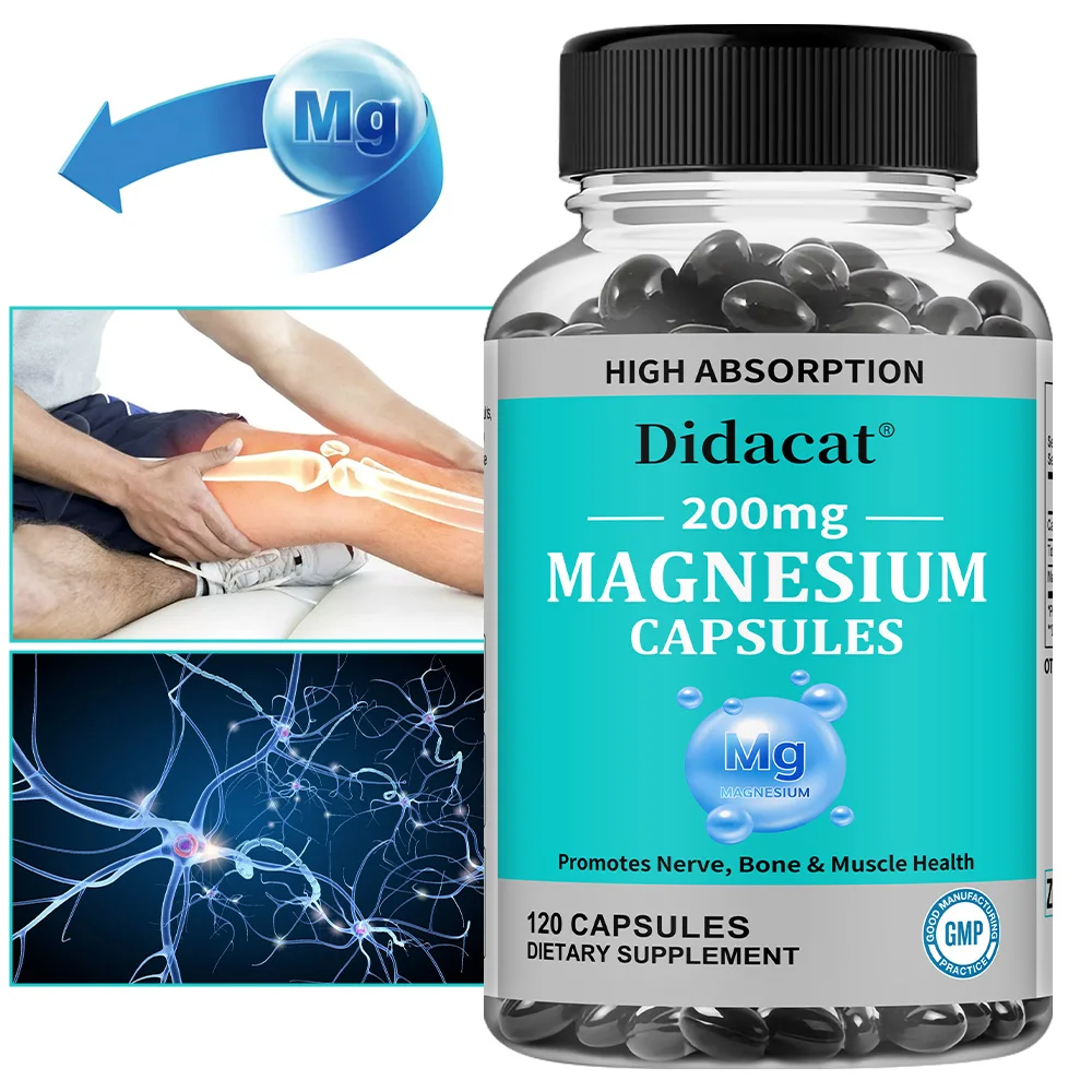 

Magnesium Citrate Capsules, High-Absorption Supplement - Sleep, Muscle, and Heart Support, Maintaining Cardiovascular Health