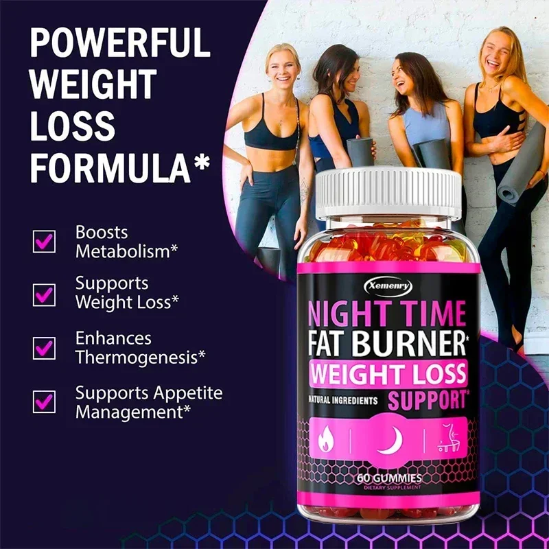 Nighttime weight loss Gummies - Muscle Recovery, Appetite Suppressant, Metabolism Booster, Relaxation & Restful Sleep Support - view 5