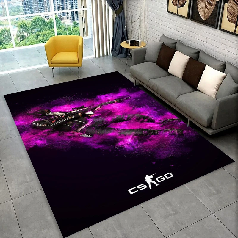 Counter Strike CS GO Game Gamer Carpet Rug for Bedroom Living Room Sofa Playroom Doormat Home Decor,Kid play Area Rug Non-slip