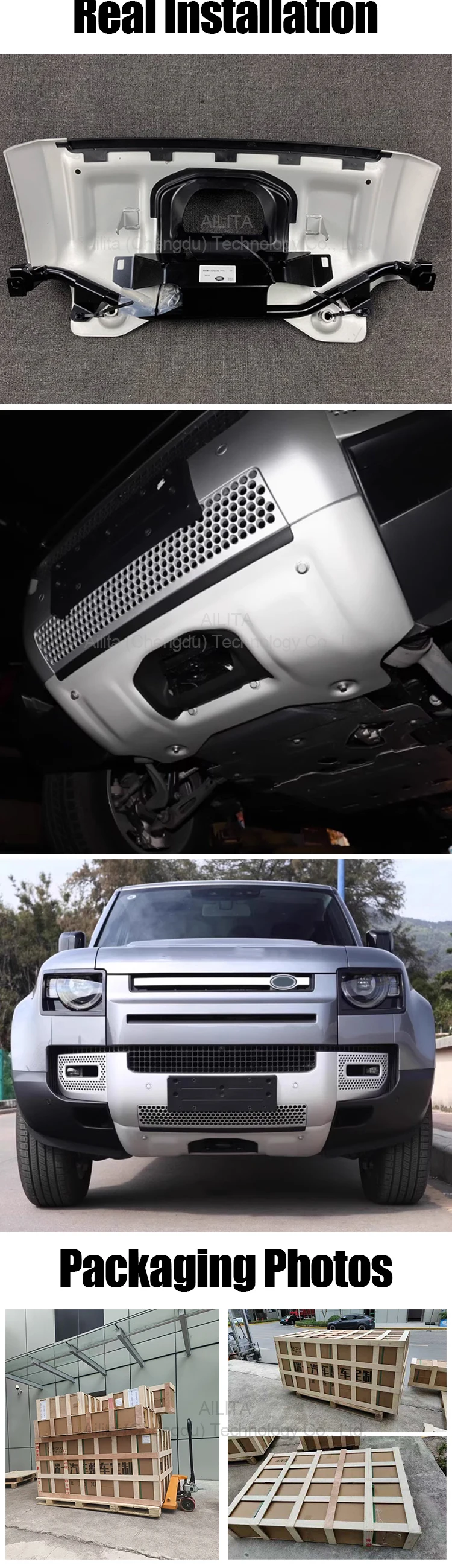 Hot selling:Silver Skid Plates Front Bumper Skid Plate Underbody Protection for