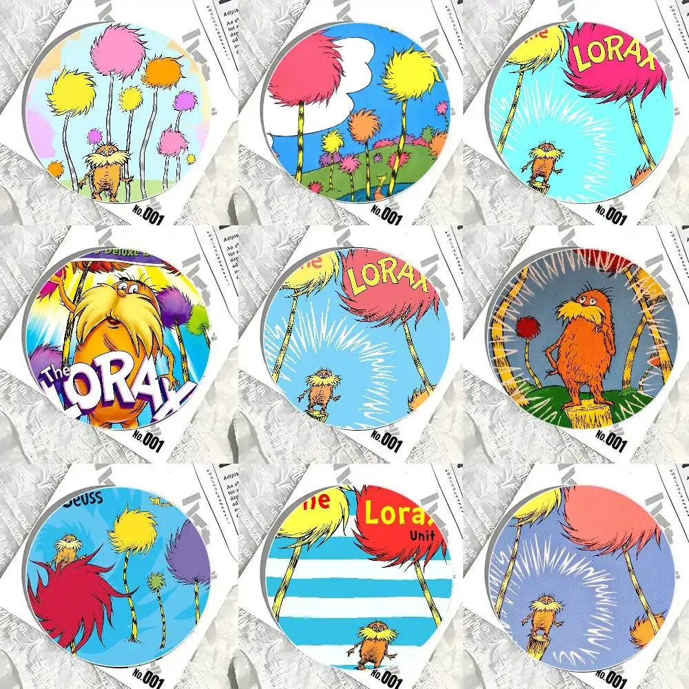Animated Short Film The L-Lorax Cartoon Style Badge Brooches On Backpack Decoration Round Enamel Pins For Accessorys