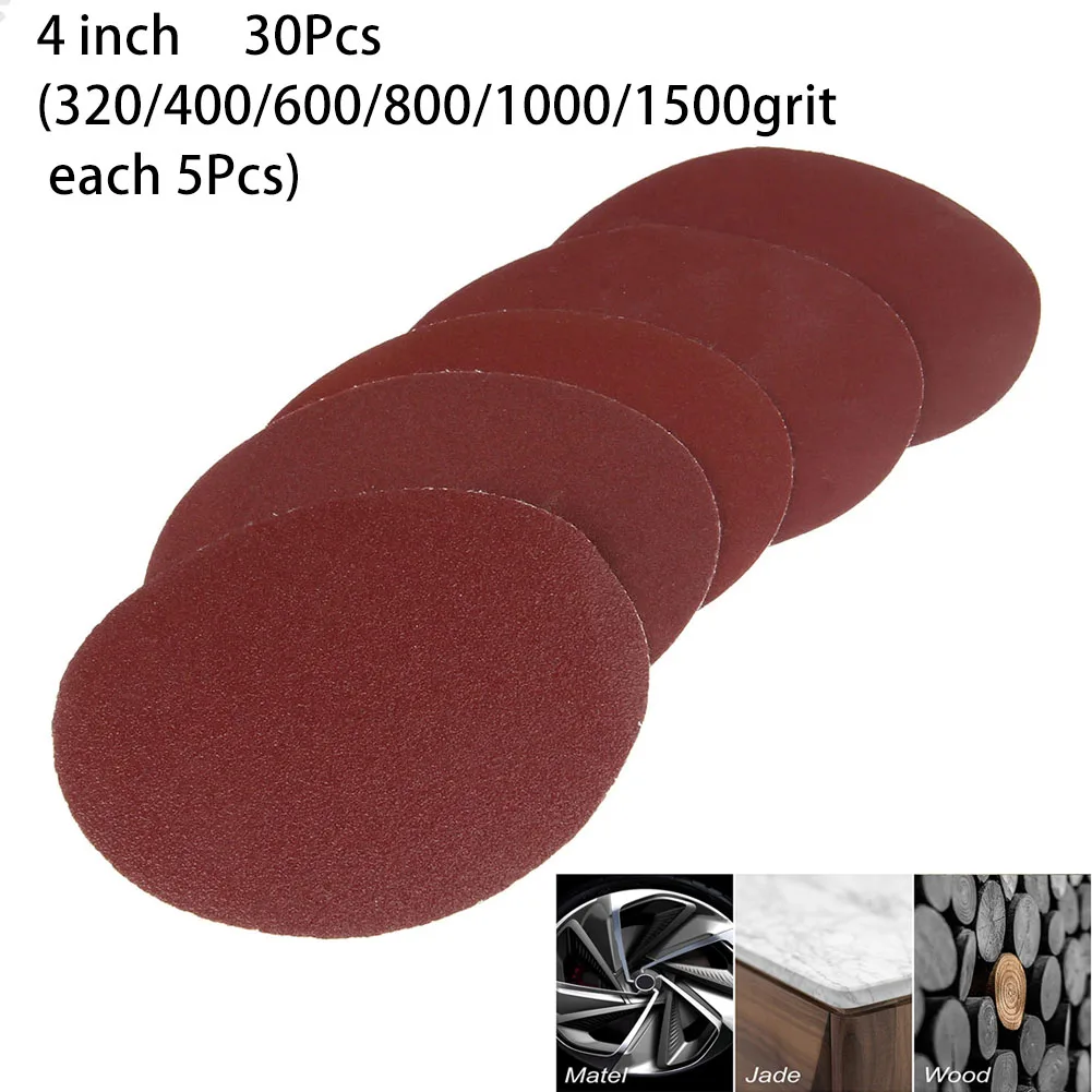 

4 Inch Sanding Discs Pads Set 320-1500 Grit Abrasive Polishing Kit For Rotary Tool Sandpapers Accessories 30pcs/lot