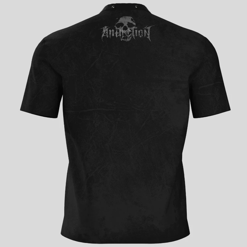 Mens T Shirt Dark Punk Zip Detail Black Tee Harajuku Unisex Loose Fit Short Sleeve Streetwear Casual Fashion Trend New Arrival