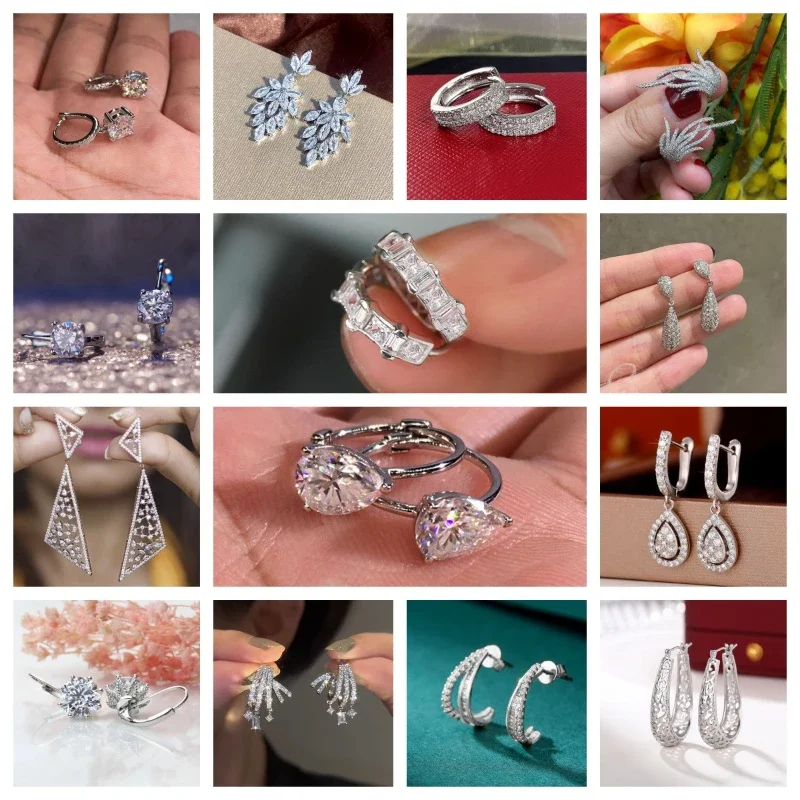 The Bride Attends The Wedding Banquet with Elegant Accessories, Personalized Classic and Trendy Inlaid Zircon Earrings