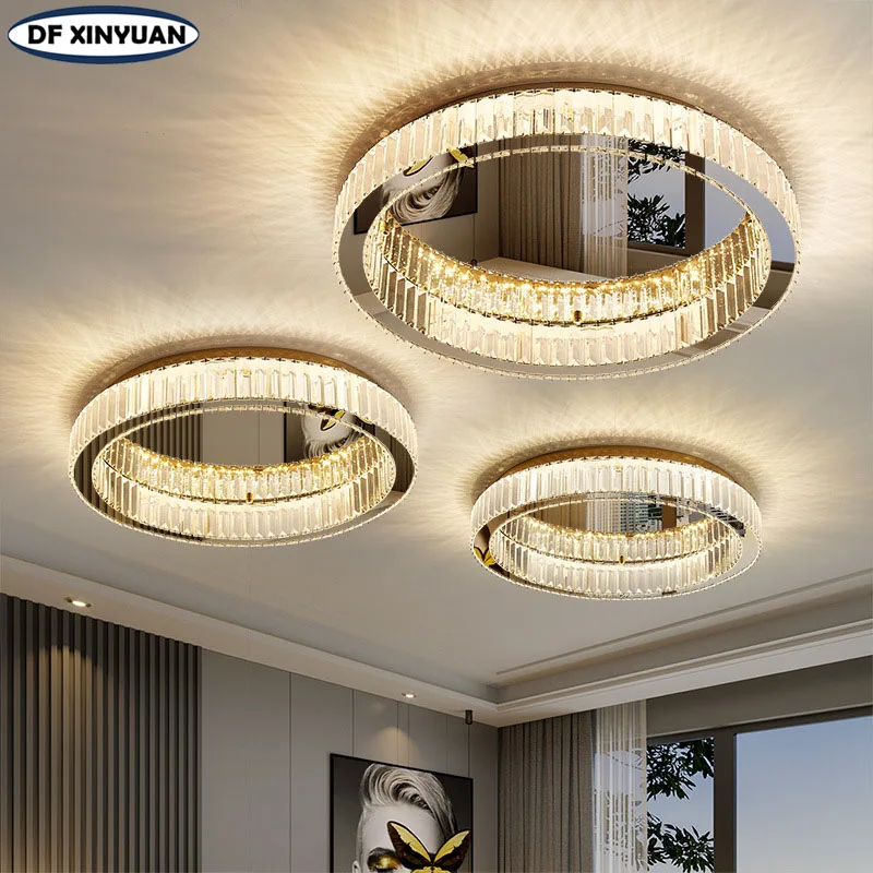 Modern living room LED crystal ceiling lamp bedroom kitchen ceiling chandelier round simple decorative lamp factory direct sales