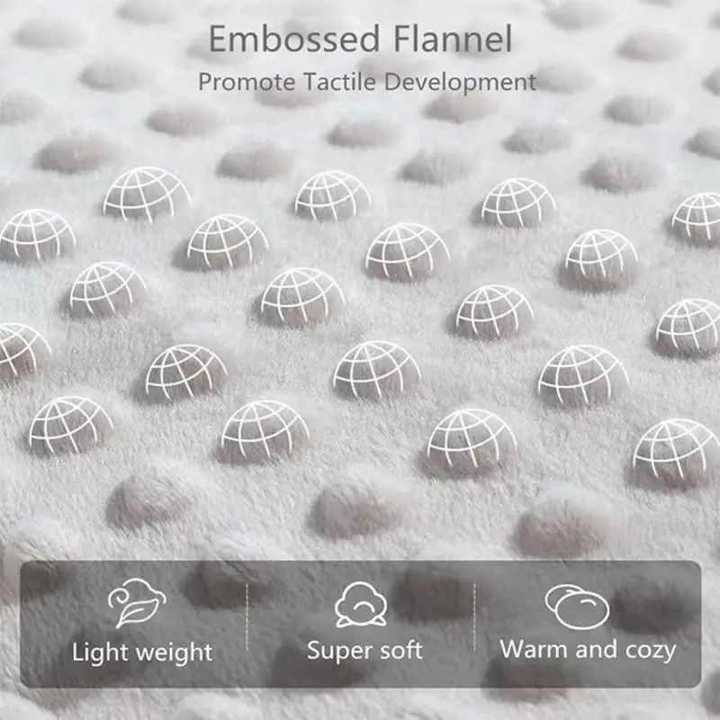 U50F بطانية طفل أفخم ناعمة مع دعم منقطة خفيفة الوزن فائقة النعومة مينكي بطانية طباعة سرير سرير رمي السرير