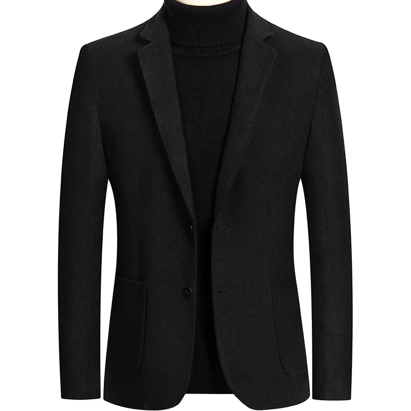 Blazers de Cachemira para hombre, chaquetas informales de negocios, abrigos de lana de alta calidad, chaquetas ajustadas