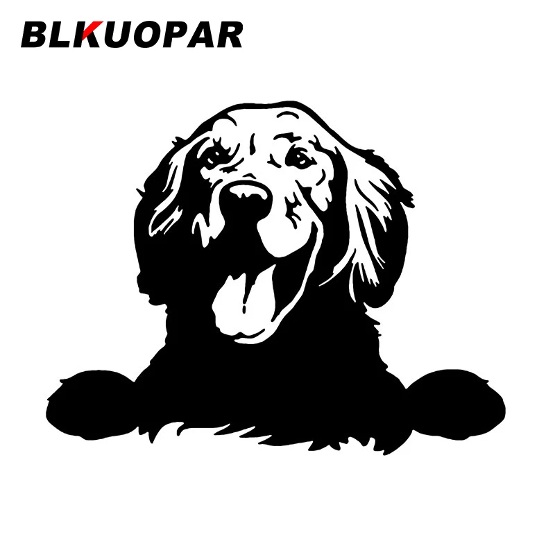 

BLKUOPAR Golden Retriever Dog Peeking Car Stickers Funny Animal Decal Waterproof Die Cut Caravan Surfboard Car Lable