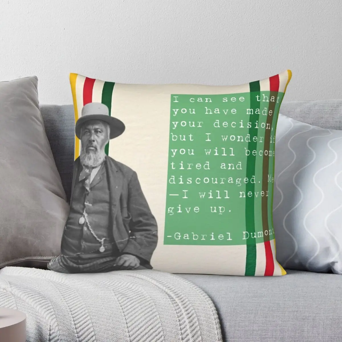 Gabriel Dumont Quote Pillowcase Polyester Linen Velvet Pattern Zip Decor Throw Pillow Case Room Cushion Case