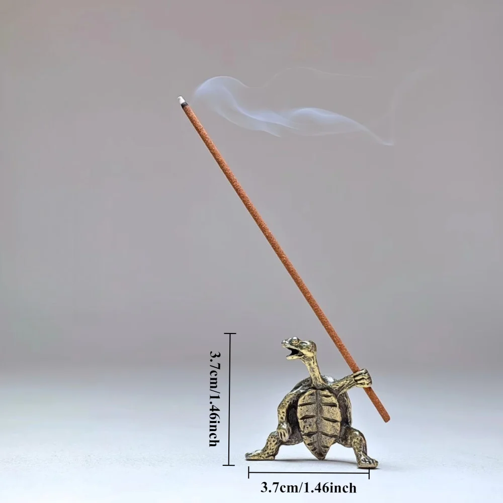 Warrior Turtle Incense Holder | Medieval Battle Scene Metal Censer | Home Decor Unique Craft Gift for Office Meditation
