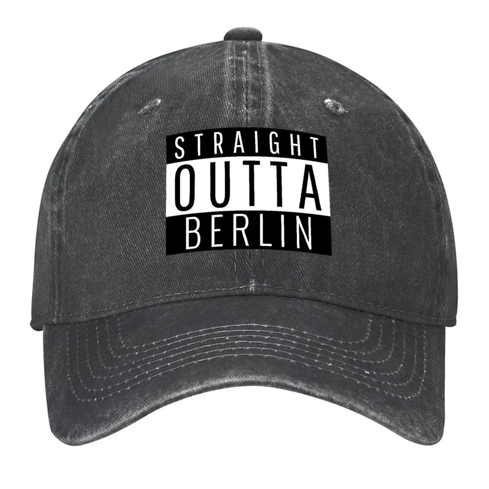 

Straight Outta Berlin New Hampshire Berlin Germany Baseball Cap hats for men Cosplay Big Size Hat Men Golf Wear Women's
