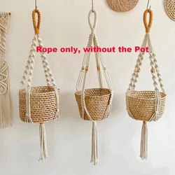 Cintre de plante en macramé pour la décoration intérieure, support de plante au crochet, panier de jardinière d'intérieur, ULen coton tissé, pot de fleur, Boho