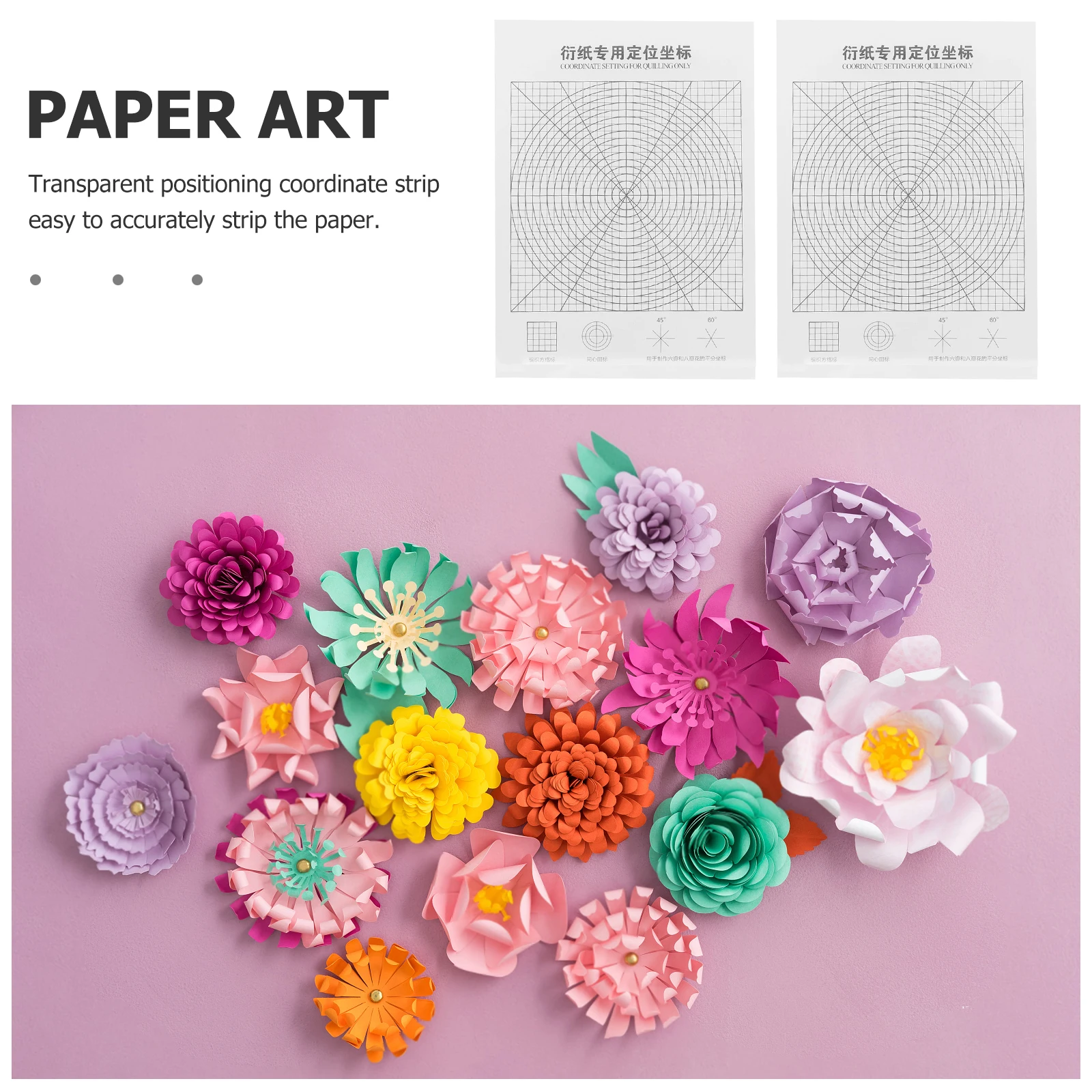 

2pcs Quilling Transparent Coordinate Positioning Strips Plastic Accessories Paper Quilling Positioning Sheet Craft Decorative