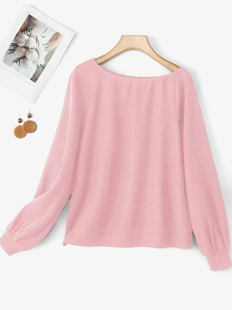 ZANZEA femmes chandails tricotés printemps 2026 mode épaules dénudées à manches longues Texture côtelée pulls femme vêtements Streetwear