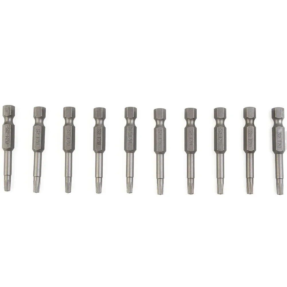 

High Accuracy And Durability, 10Pcs 50mm Torx Screwdriver Bits, 6 35mm Hexagon Handle, Perfect For DIY Projects And Work Sites