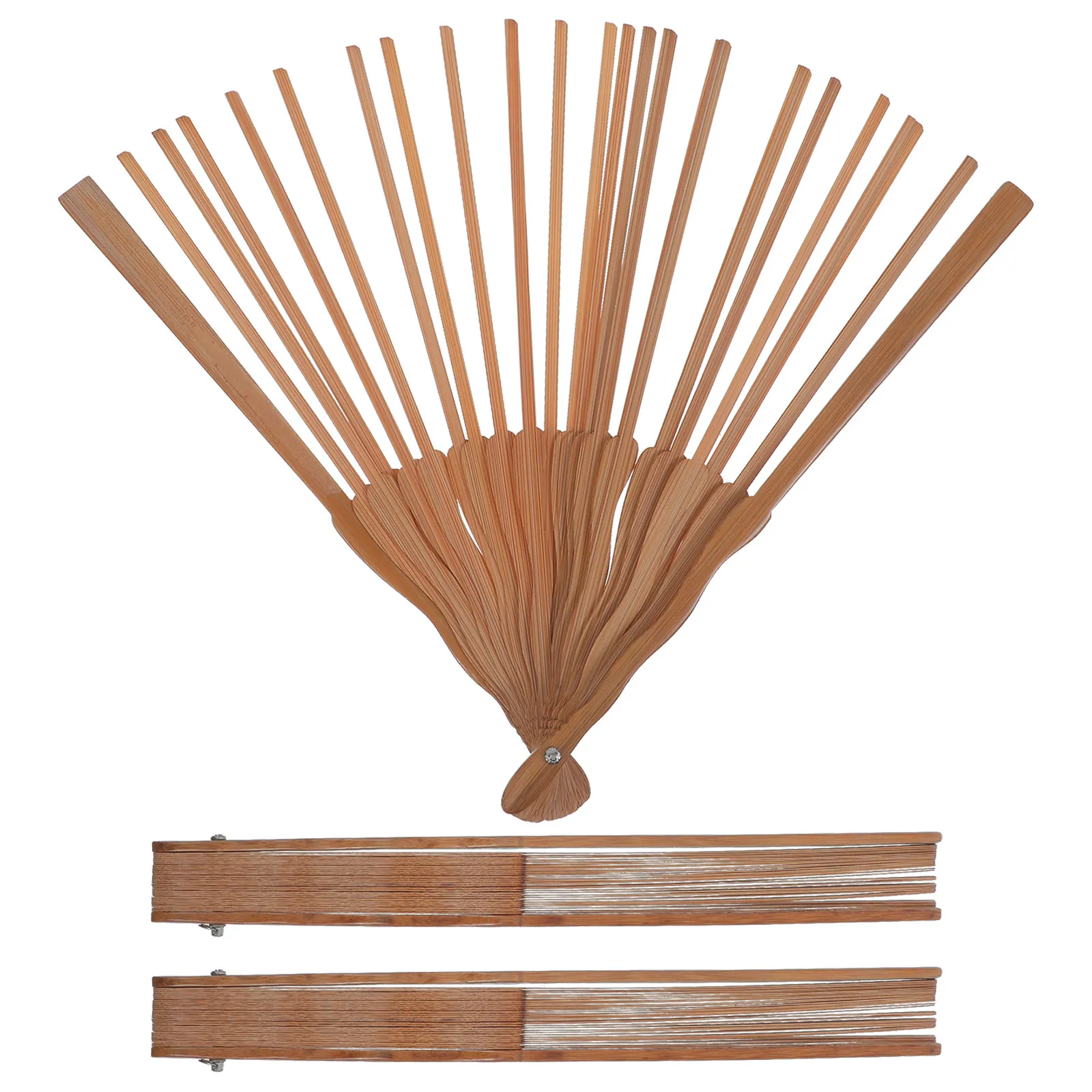 3pcs Wood Folding Fan Frame for diy Crafting Unfinished Folding Fan Framework Accessories with 30