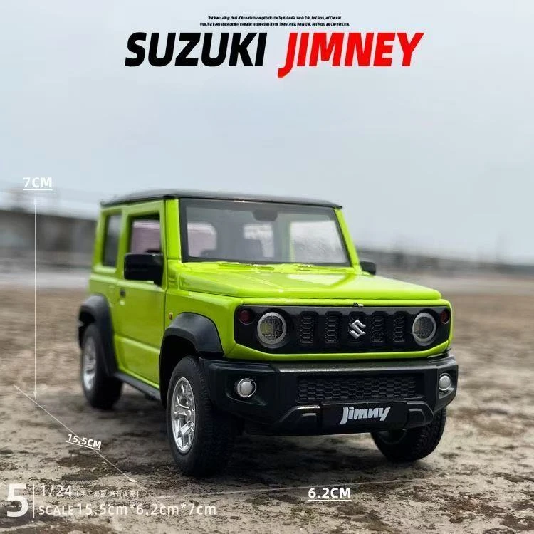 1:24 スケールスズキジムニー車モデルおもちゃダイキャスト合金ドアオープンプルバックサウンドライトシミュレーション車両モデルギフト子供のための