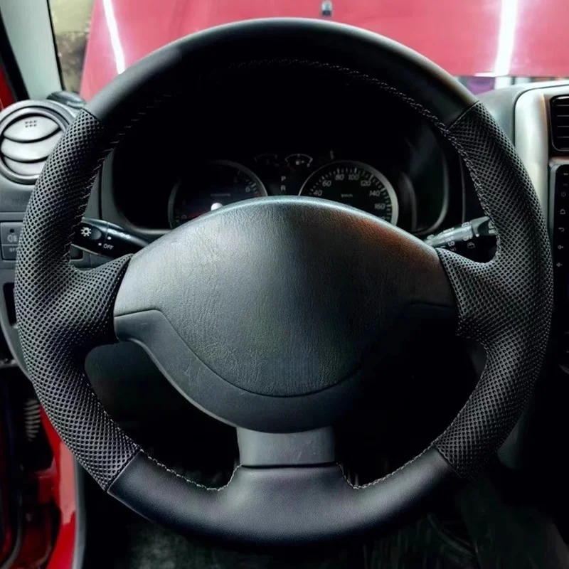 

Braid Hand Sewing Microfiber Leather Car Steering Wheel Cover For Suzuki Jimny 2007-2012 Steering Wrap Car Accessories