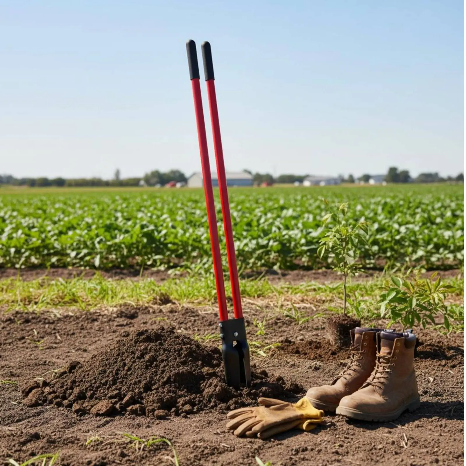 2 Pieces Post Hole Digger Labor Saving Manual Post Hole Digger Double Shovel High Hardness Portable for Farmers