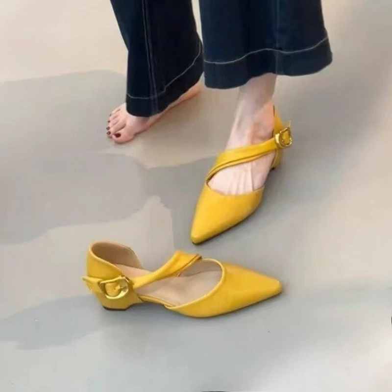 

French Pointed Toe Inside Heightened Side Empty Mary Jane Shoes Women's 2026 Summer New Outdoor Sandals