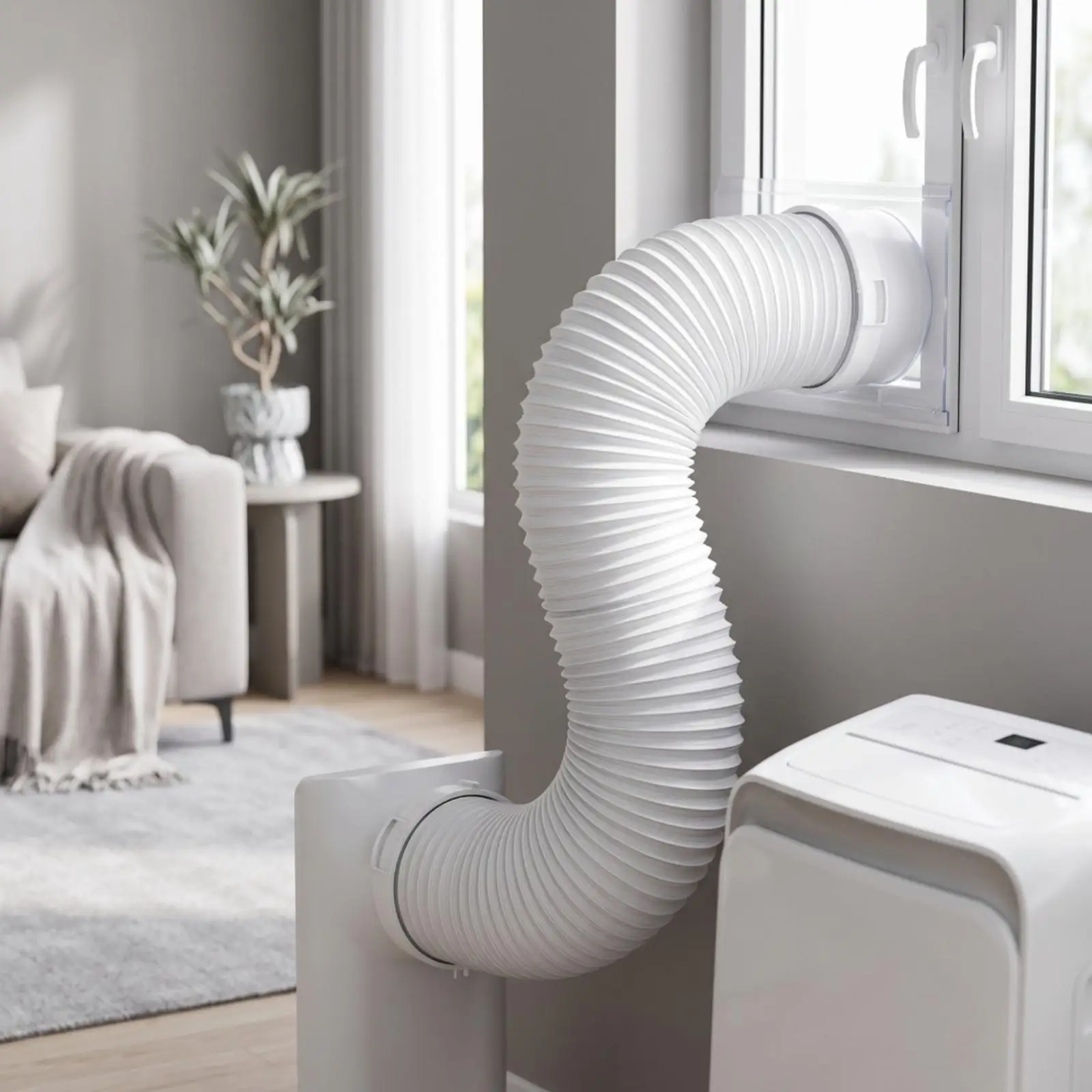 Durable Portable Ac Vent Hose Wear Resistant Cylindrical Duct Optimized Airflow for Home Window Cooling