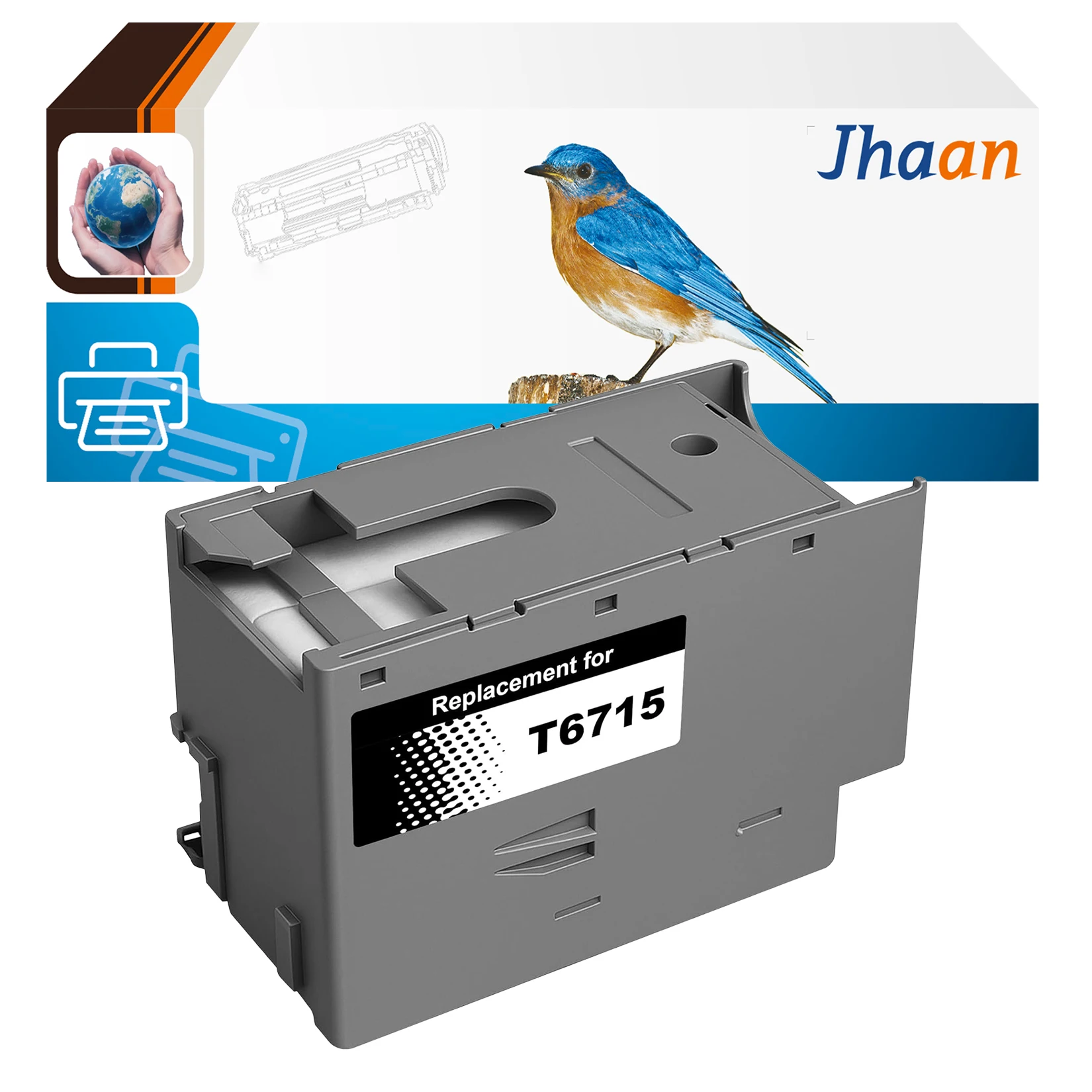 Jhaan T6715/6716 C13T671500 Kompatible Tintenwartungsbox Kompatibel mit WorkForce WF-C4310DW, WF-C4810DTWF, WF-C5210DW – Detail 1