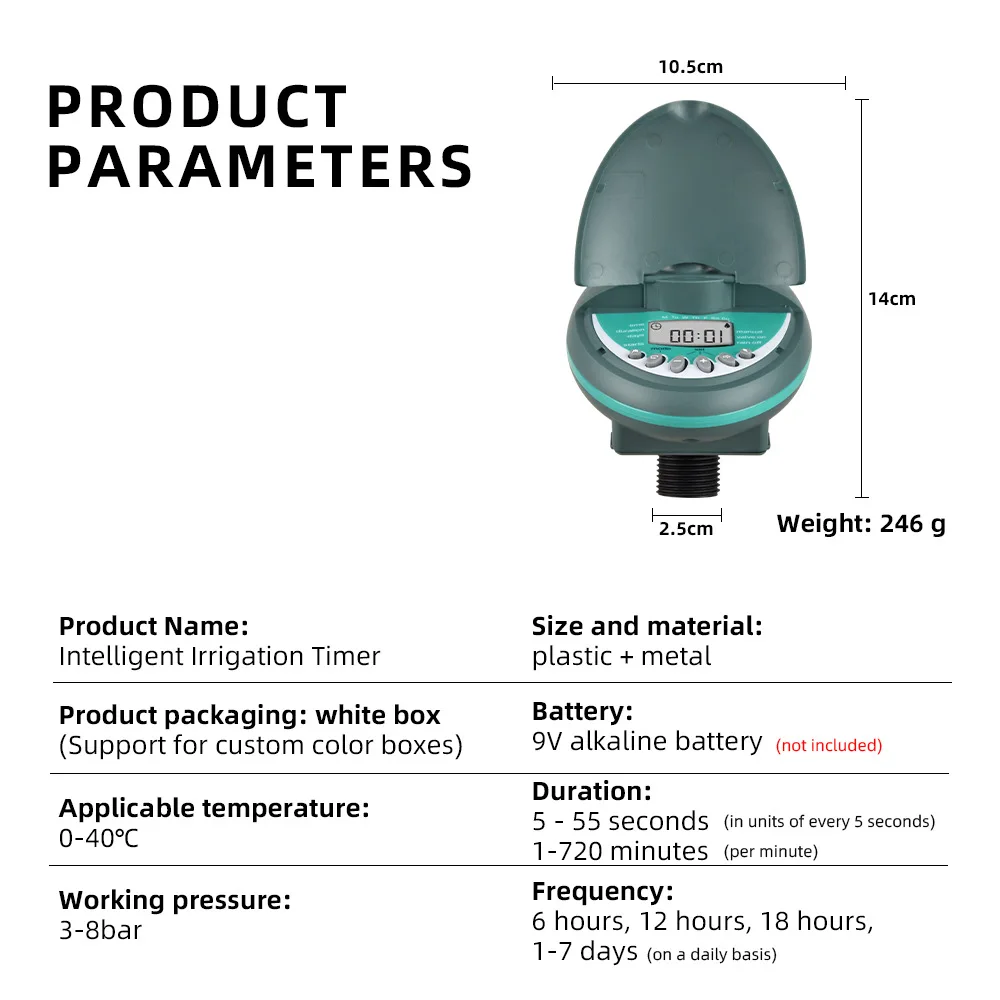 Garden Irrigation Timer LCD Display Watering Controller Weekly Daily Programming Greenhouse Potted Plants Automatic Sprinklers