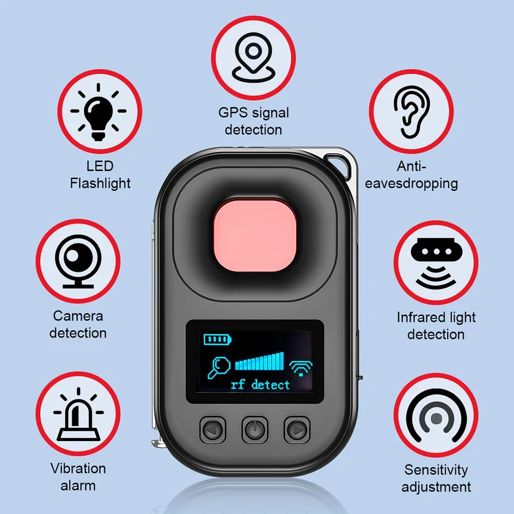 Détecteur de caméra Anti-espion, moniteur d'écoute Anti-vol, traceur GPS, détecteur d'inspection de Signal RF, dispositif d'alarme d'écoute d'hôtel