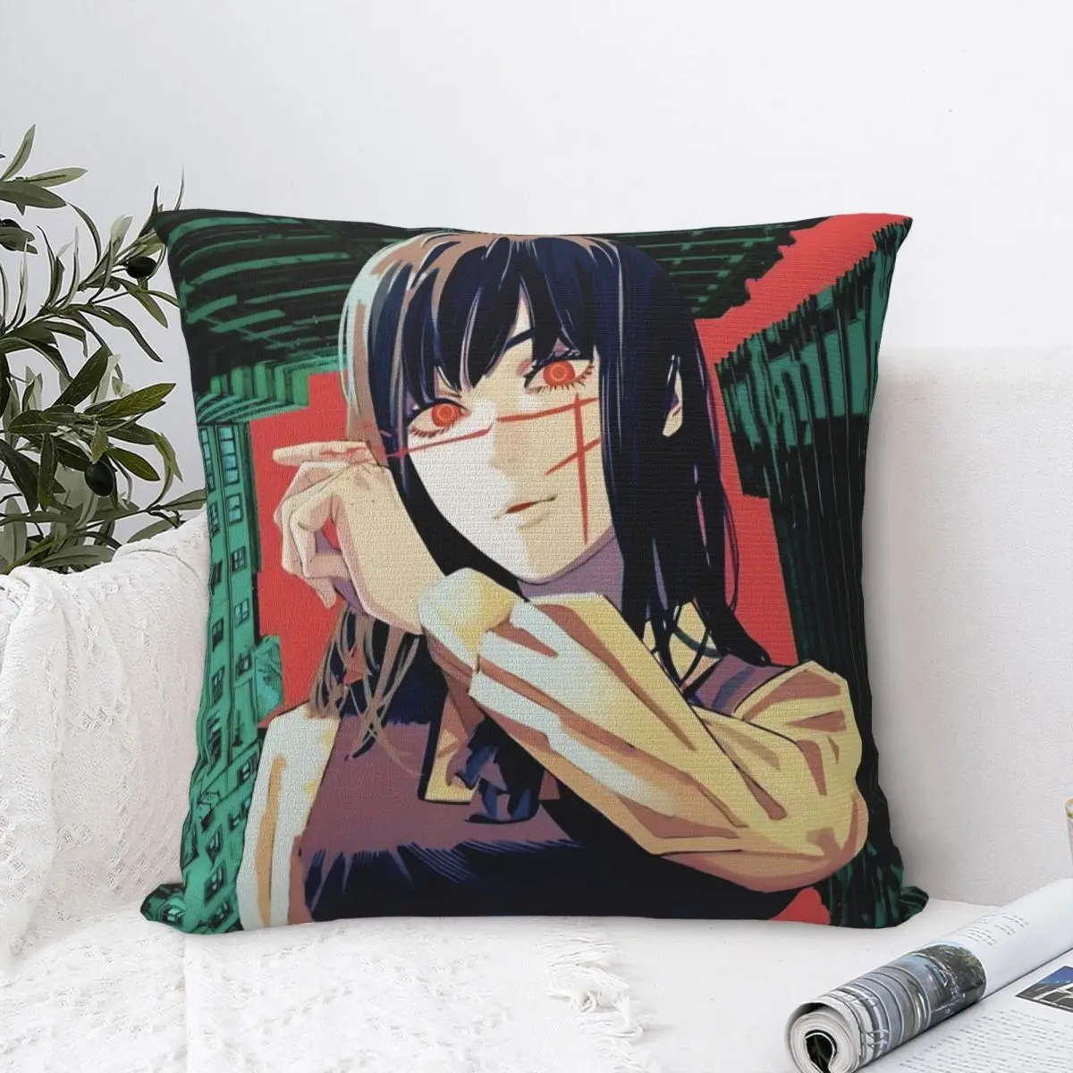 Yoru Chainsaw Man War Devil Pillowcase Polyester Cushion Cover Decorative Asa Mitaka Pillow Case Cover Bed Zippered 40X40cm