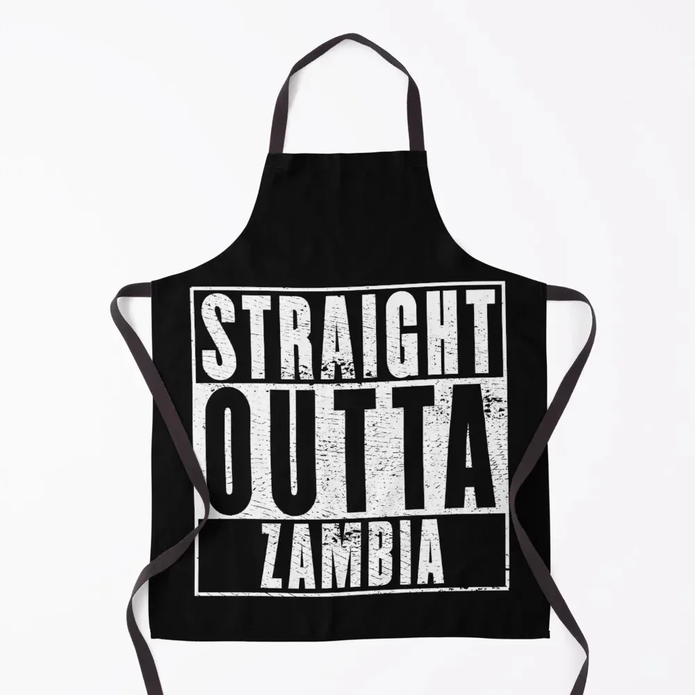 

Straight Outta Zambia Apron Kitchen on the wall chef for man Salon For Men Apron