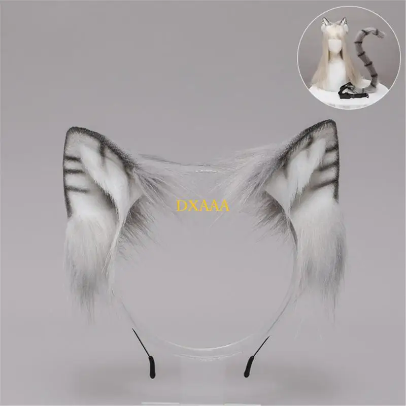 DXAA Cartoon Cats Ears Hairband for Girls and Women Animal Animal Tail ear fin