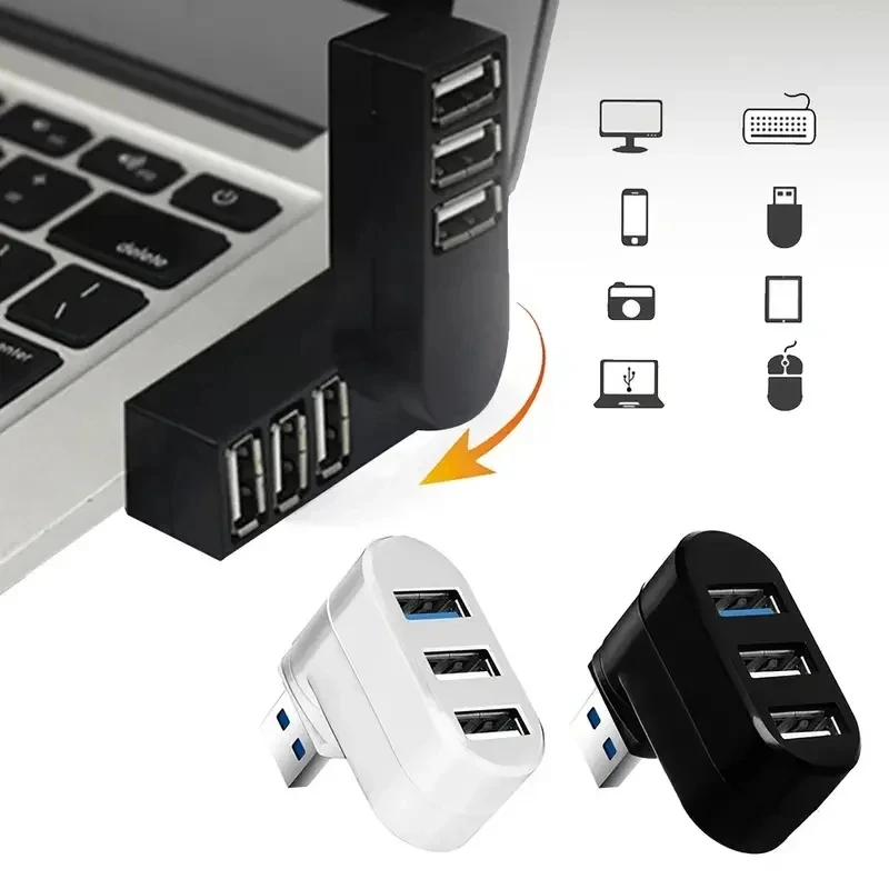 3 Port Multi 2.0 Usb Hub Mini Usb Hub High Speed Rotating Splitter Adapter For Laptop Notebook For Pc Computer Accessories