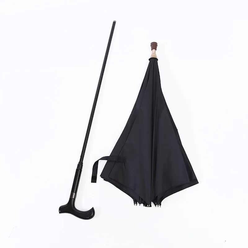 Self-defense Long-handle Windproof UV Protection Business Cane Umbrella Suitable for Climbing Hiking Hanging Out On Raining