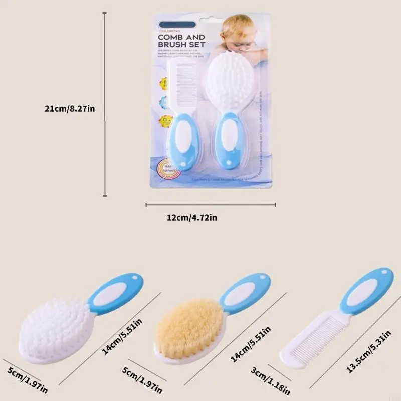 1 set per vasca da bagno per bambini con manico ergonomico Strumento lavaggio dei capelli delicati e spazzola per massaggio