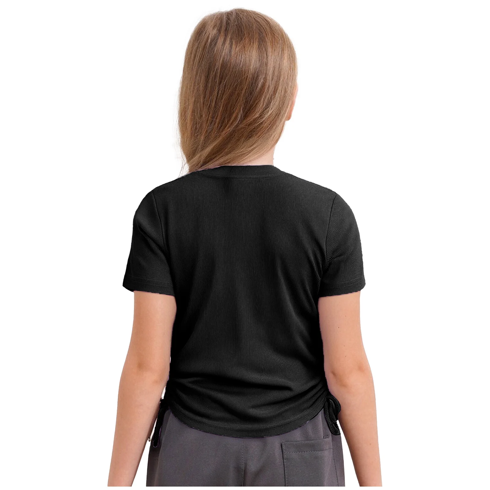 Mädchen Street Dance Kostüm Hip Hop Kleidung Kordelzug Cut Out Short Show Performance Wear K-Pop Bühnenoutfits Tanzpraxis