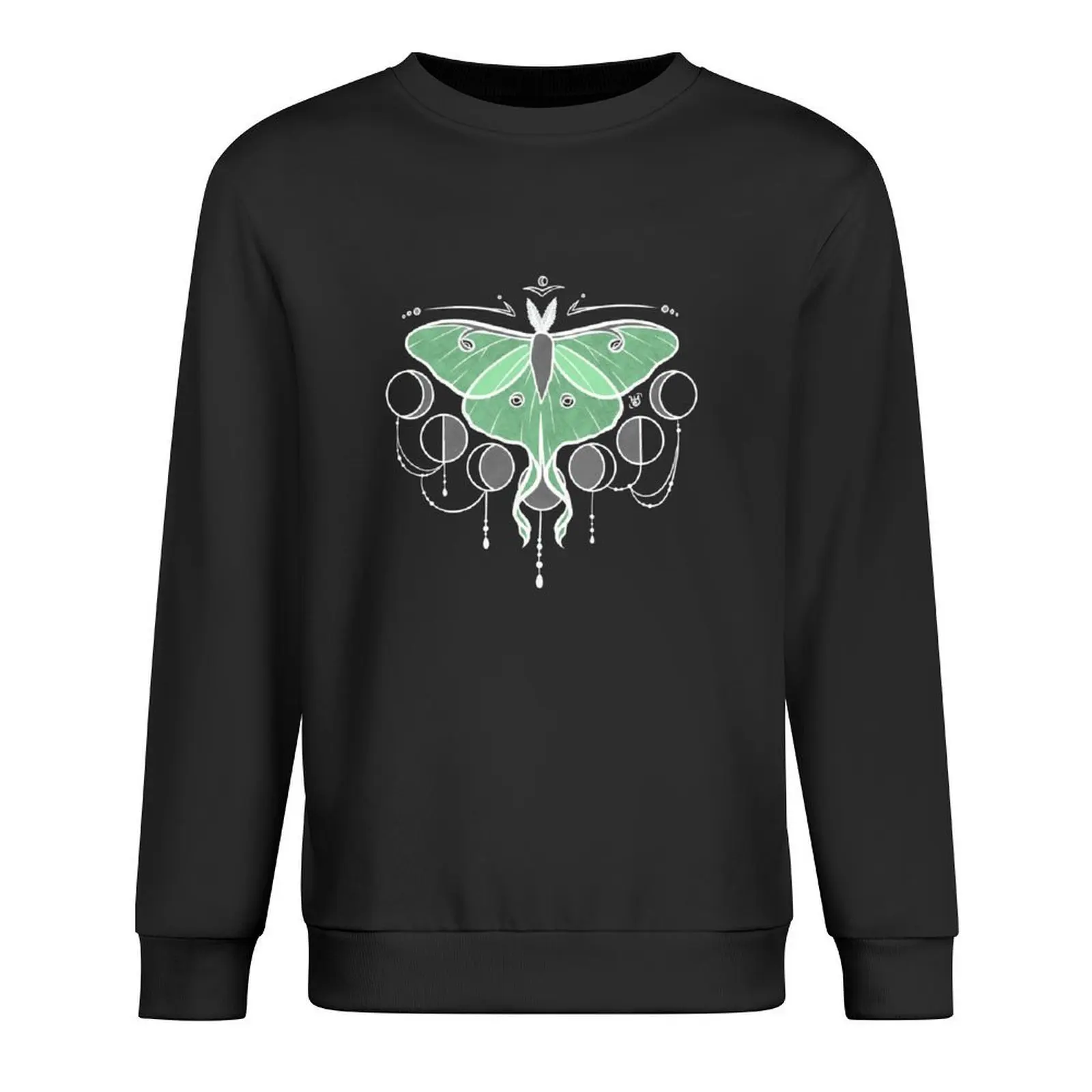 

Midnight Luna Moth - Green Pullover tracksuits men's clothes mens designer clothes winter clothes autumn sweatshirt