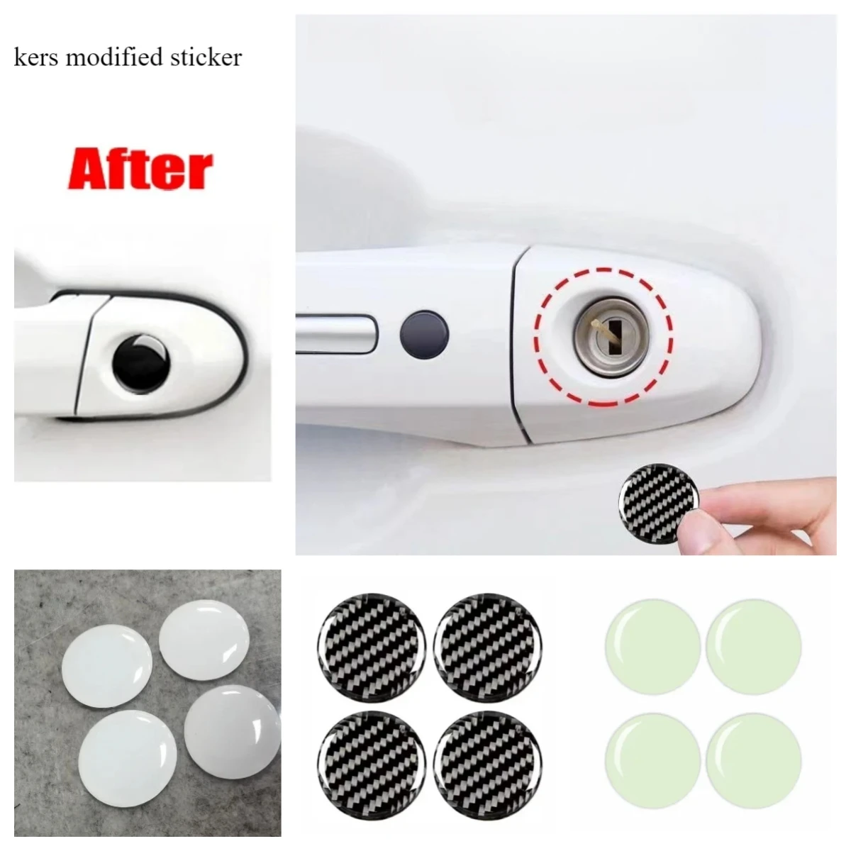 4Pcs Car Door Keyhole Sticker Auto Lock Decoration Protection Decal