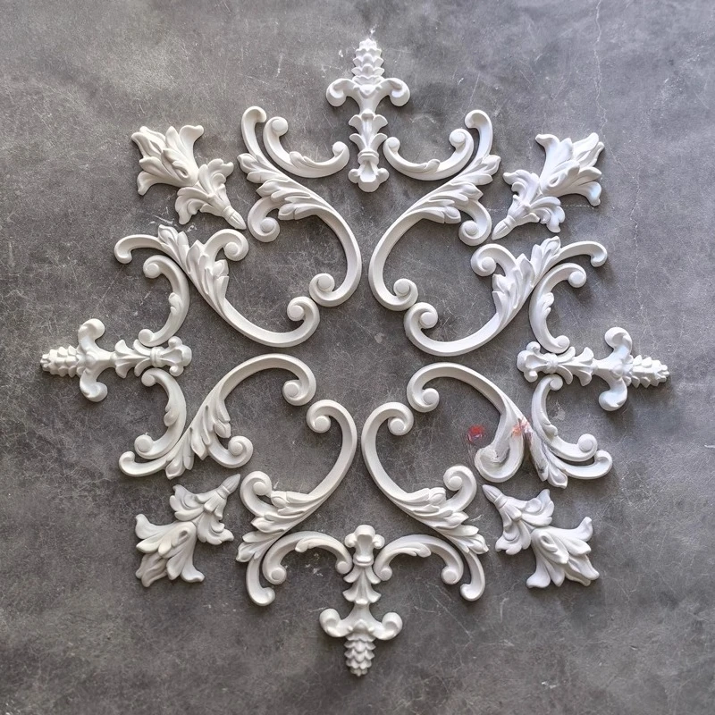 French plaster light plate parquet decorative modeling carved ceiling ceiling wall decoration European relief disc
